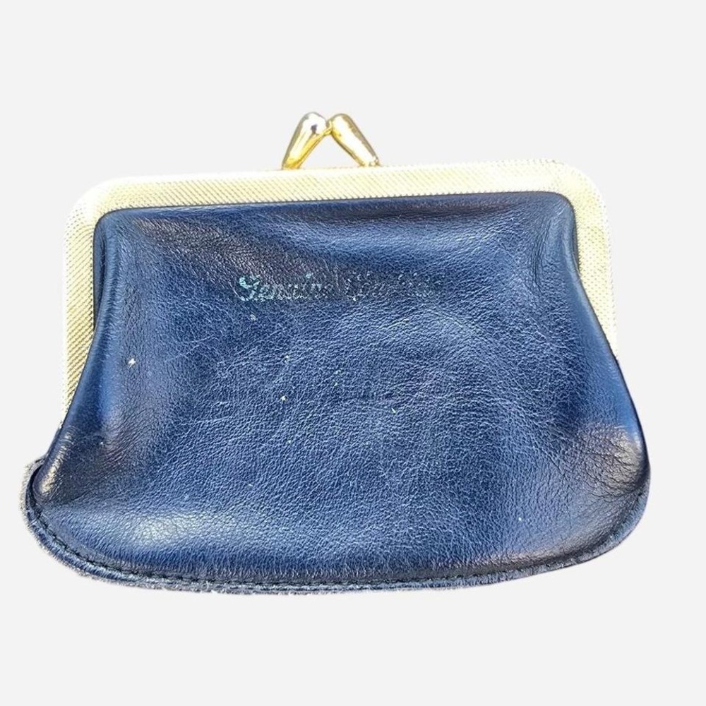 Vintage blue leather‎ coin purse (acc2)